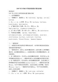 2007年小升初小学英语语法复习要点归纳