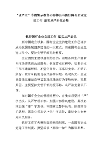 “讲严立”专题警示教育心得体会与抓好国有企业党建工作 落实从严治党合集