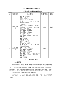 采购清单及相关技术要求