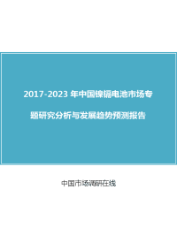 2017年版中国镍镉电池市场研究分析报告目录.docx