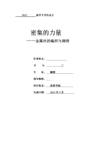 密集的力量——金属丝的编织与刺绣  毕业论文