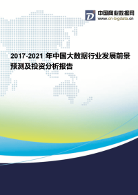 2017-202011年中国大数据行业发展前景预测及投资分析报告.docx