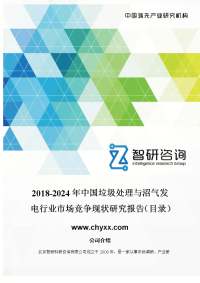 20182024年中国垃圾处理与沼气发电行业市场竞争现状研究报告.doc