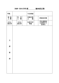 测评、评优常用登记表格