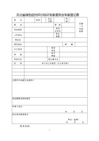 河北绿色建材评价标识专家委员会专家登记表