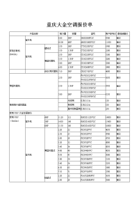 重庆大金空调最新报价单