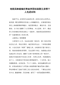地税局奉献编织青春梦团结凝聚兄弟情个人先进材料