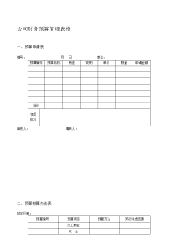 最新公司财务预算管理表格