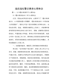 违法违纪警示教育心得体会