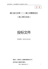 [电脑基础知识]潢川县付店土地整理项目投标文件