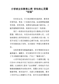 小学班主任教育心得 学生的心灵需“环保”