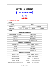 高考英语语法精讲精练-名词和主谓一致[学生版]