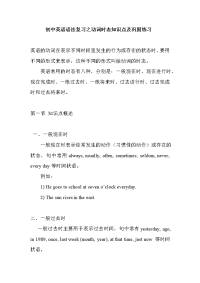 初中英语语法复习之动词时态知识点及巩固练习