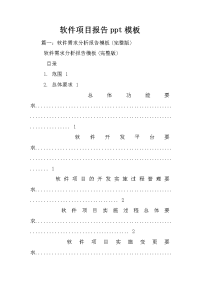 软件项目报告ppt模板