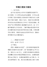 环境工程实习报告