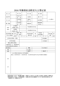 2016年新的社会阶层人士登记表