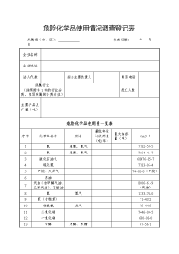 危险化学品使用情况调查登记表