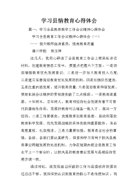 学习县情教育心得体会