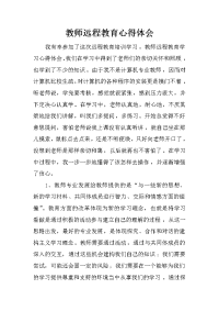 教师远程教育心得体会