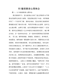 XX继续教育心得体会