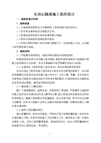 毛羽山隧道施工组织设计