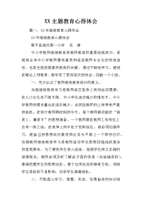 XX主题教育心得体会