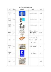 物业办公物品采购清单