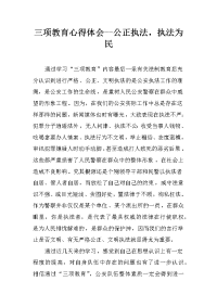 三项教育心得体会--公正执法，执法为民