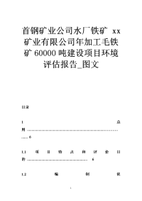 首钢矿业公司水厂铁矿 xx矿业有限公司年加工毛铁矿吨建设项目环境评估报告_图文