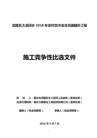 武隆区大洞河乡2018年农村饮水安全巩固提升工程