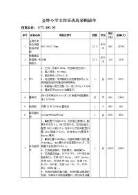 金钟小学主控室改造采购清单