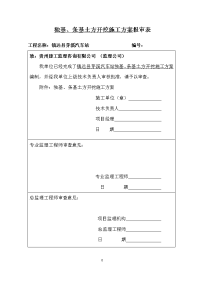 独基、条基础土方开挖施工方案