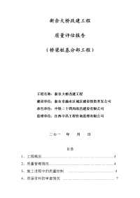 新余大桥改建工程桥梁桩基分部工程质量评估报告.doc