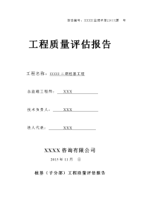 桩基(子分部)工程质量评估报告.doc