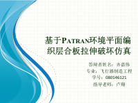 基于patran环境平面编织层合板拉伸破坏仿真 答辩ppt