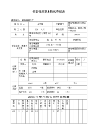 档案管理基本情况登记表