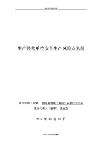 安全生产风险点登记表