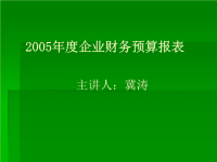 .2005年度企业财务预算报表.ppt