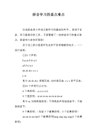 拼音学习的重点难点_0