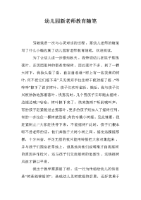 幼儿园新老师教育随笔