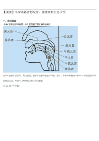 小学英语音标发音、拼读规则汇总大全