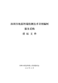 深圳地面坍塌检测技术导则编制