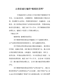 云南省建行编织“精准扶贫网”