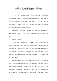 三严三实专题教育心得体会