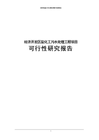 经济开发区盐化工污水处理工程项目可行性研究报告