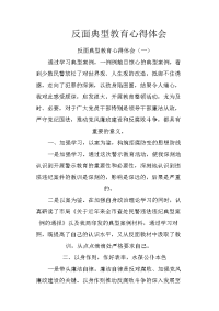 反面典型教育心得体会