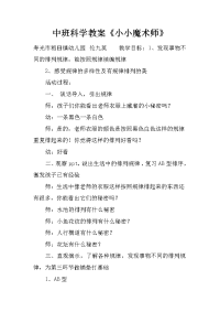 中班科学教案《小小魔术师》