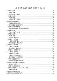 最全小学升初英语语法点(心得及作业)
