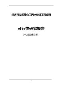 经济开发区盐化工污水处理工程项目可行性研究报告