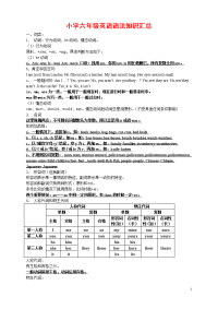 小学六年级英语语法知识汇总